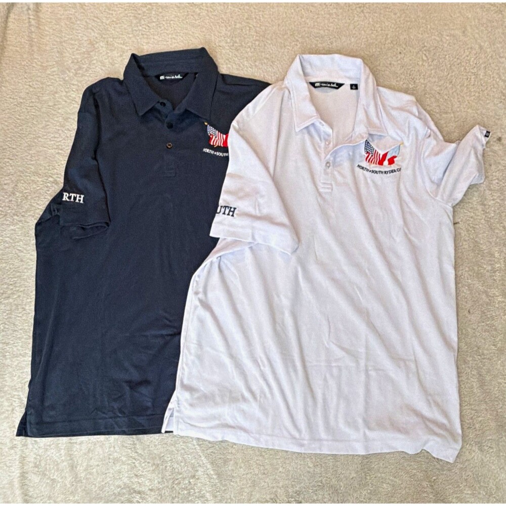 Travis Mathew Men's  Polo Shirt XL Ryder Cup North South Logo Embroidered Lot 2